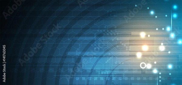 Fototapeta Digital technology world. Business virtual concept. Vector background