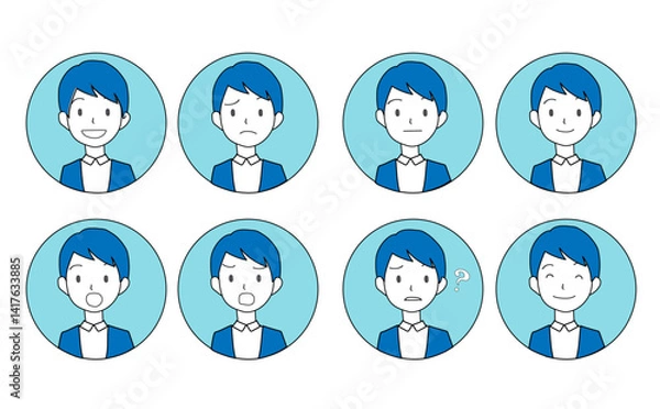 Fototapeta 男性の顔のアイコン