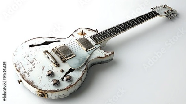 Obraz Weathered White Electric Guitar.