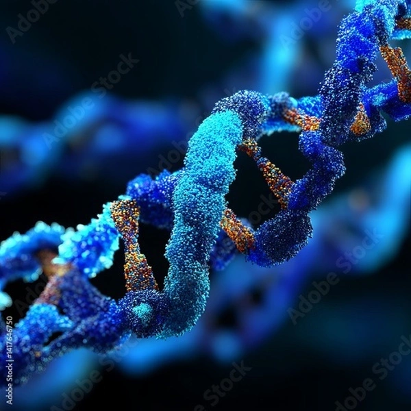 Obraz Thrower abstract bright white light blue DNA science hereditary medicine graphic anti - aging body cells rejuvenation