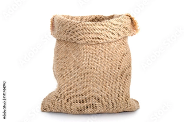 Obraz Empty bag from sacking isolated on white background
