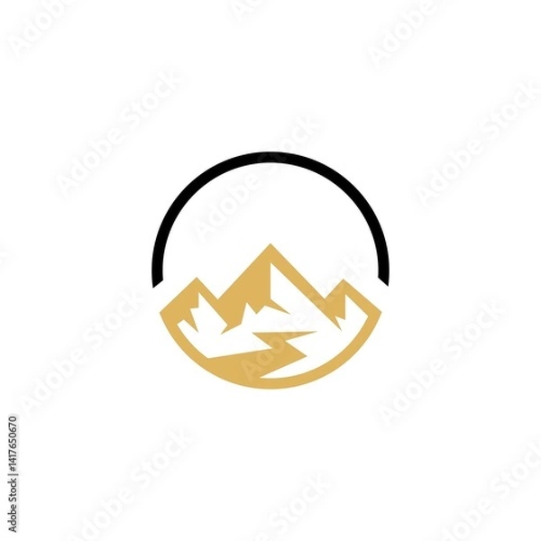 Obraz Gold Mountain Vector logo design