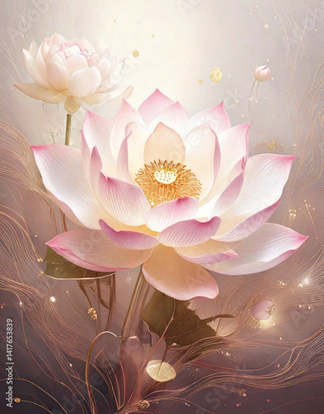 Obraz Divinely shining lotus background