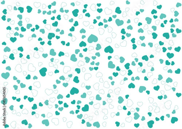 Obraz ハート柄の背景 緑系の3色 フチと単色 ハート