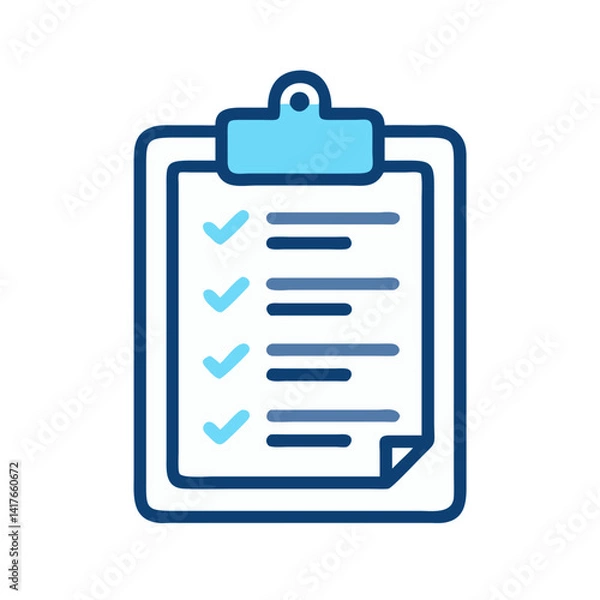 Obraz Clipboard with List Icon Representing Reading and Task Organization