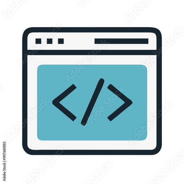 Obraz Code Editor Icon Representing Web Development and Interactive Programming Environment