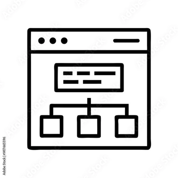 Fototapeta Website Structure Icon Representing Sitemap and Digital Web Architecture