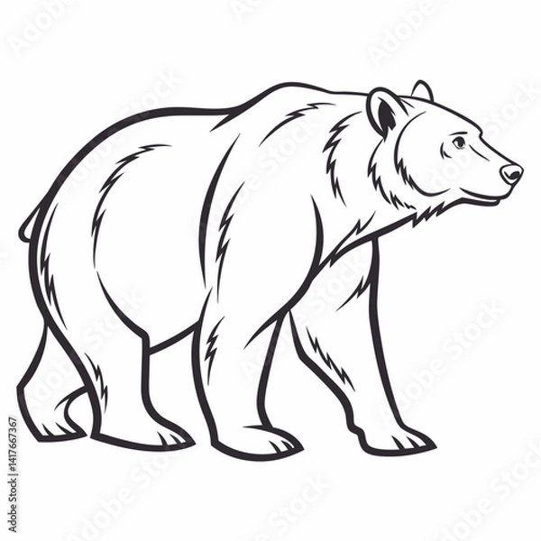 Obraz Simple a Bear line art vector design white background