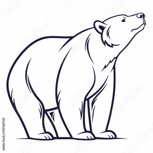 Obraz Simple a Bear line art vector design white background