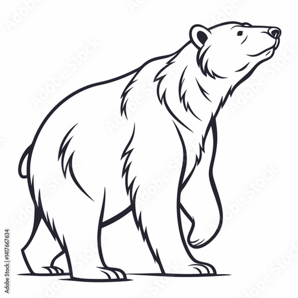 Obraz Simple a Bear line art vector design white background