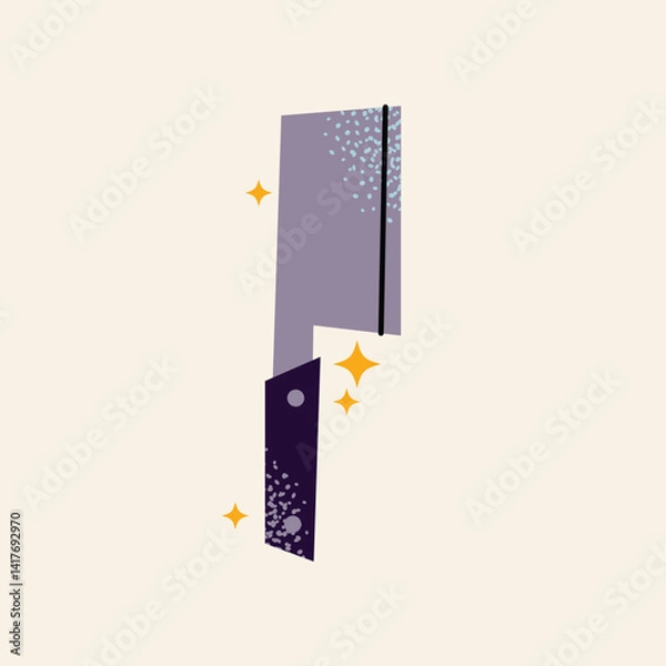 Obraz Various kitchen utensils cutting boards, gloves, grater, blender, knife, ladle, whisk, rolling pin, frying pan, salt shaker, cup, and measuring cup. Flat vector illustration. Cooking tools and kitchen
