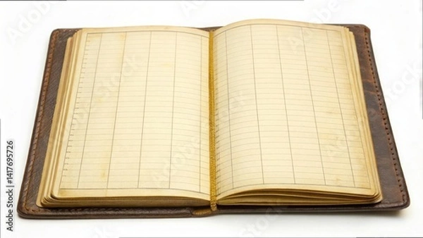 Fototapeta Empty Ledger Book with Blank Entries for Accounting and Record-Keeping