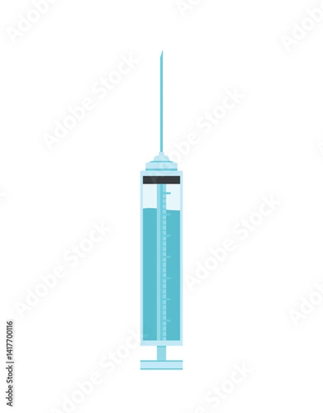 Obraz Syringe in flat closeup icon vector illustration