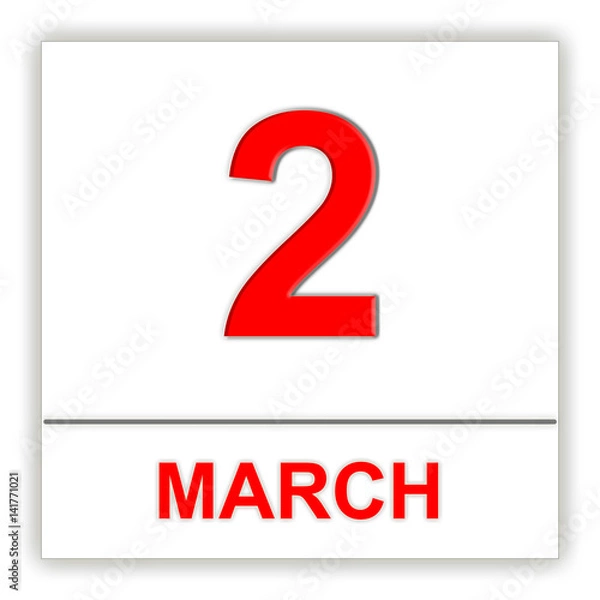 Fototapeta March 2. Day on the calendar.