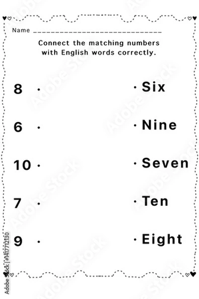 Obraz Children's Math Worksheets