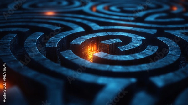 Fototapeta White gold and silver digital maze with interconnected circuit patterns evokes a deep tech aesthetic symbolizing complexity ethics and decision making in advanced technological systems

