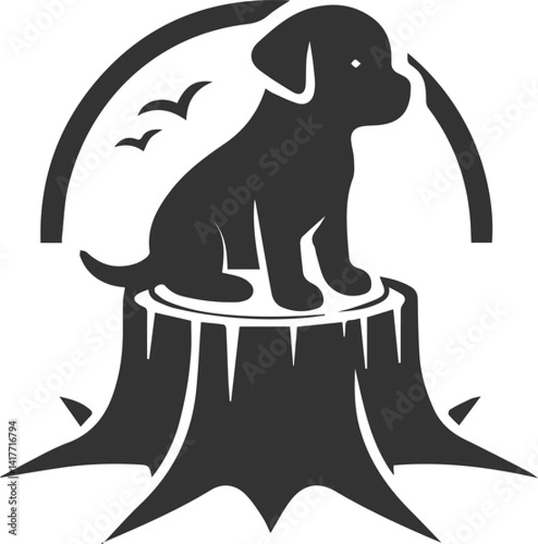 Fototapeta Black dog vector