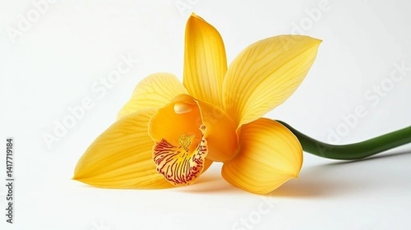Obraz Close-up of a vibrant yellow orchid bloom.
