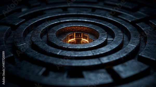 Fototapeta White gold and silver digital maze with interconnected circuit patterns evokes a deep tech aesthetic symbolizing complexity ethics and decision making in advanced technological systems

