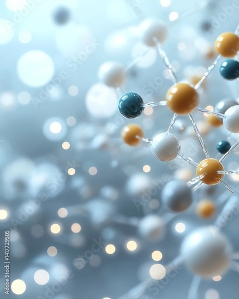 Fototapeta Molecular beauty science portrayed with glowing diversity and floating elements