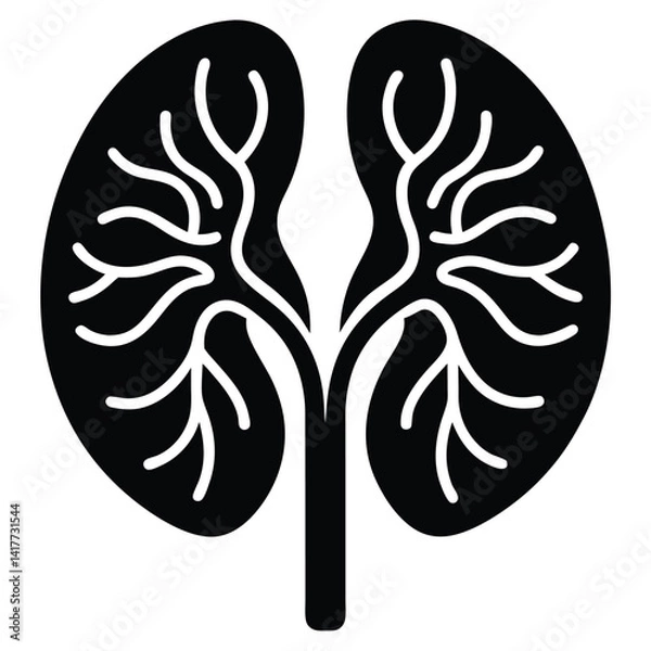 Obraz inner part of human body silhouette design on white background 