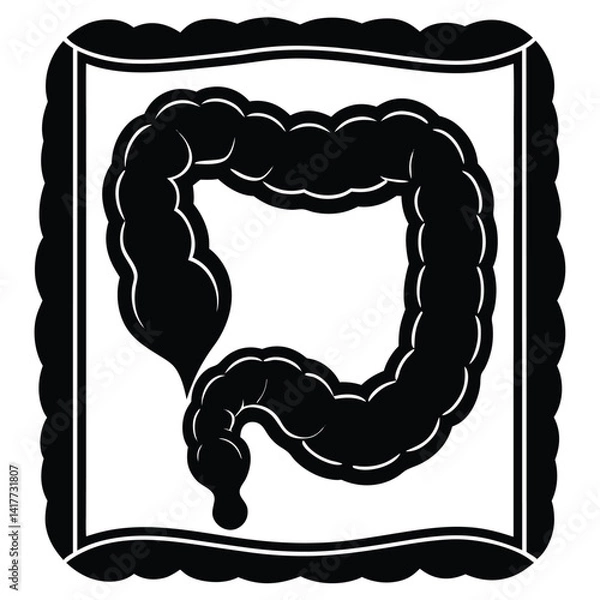 Obraz inner part of human body silhouette design on white background 