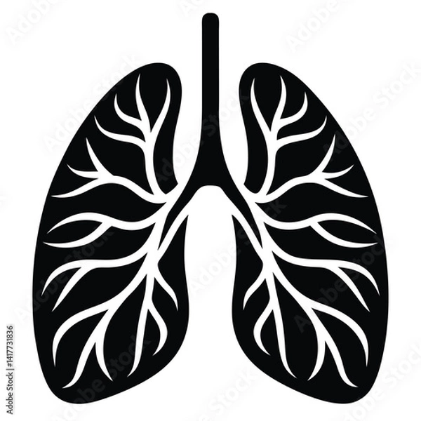 Obraz inner part of human body silhouette design on white background 