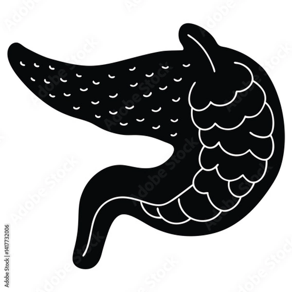 Obraz inner part of human body silhouette design on white background 