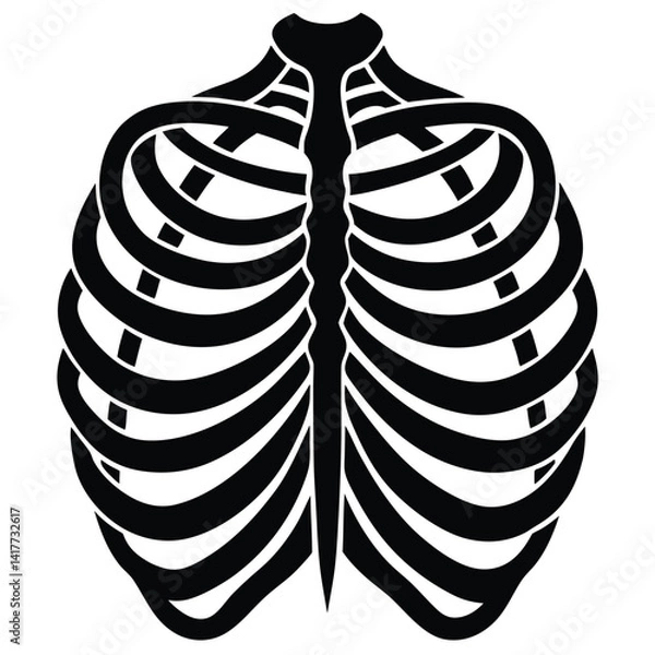 Obraz inner part of human body silhouette design on white background 