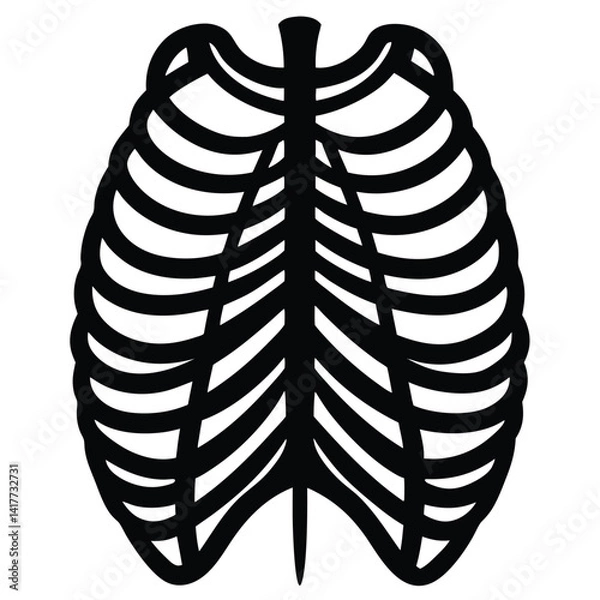Obraz inner part of human body silhouette design on white background 