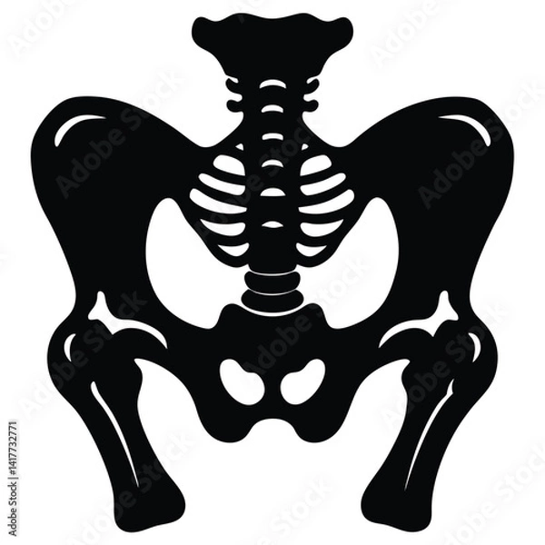 Obraz inner part of human body silhouette design on white background 