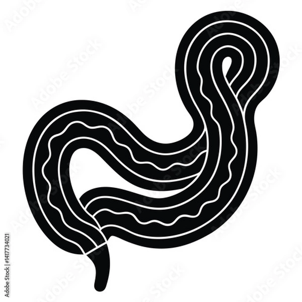 Obraz inner part of human body silhouette design on white background 