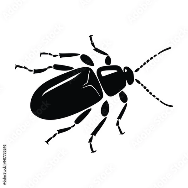 Fototapeta Cockroach vector icon black color on isolated white background