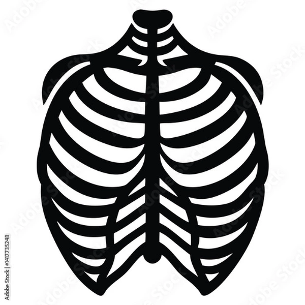 Obraz inner part of human body silhouette design on white background 
