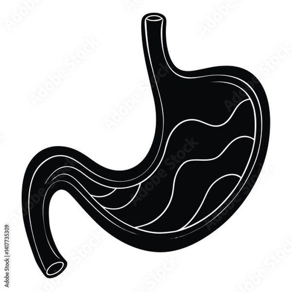 Obraz inner part of human body silhouette design on white background 