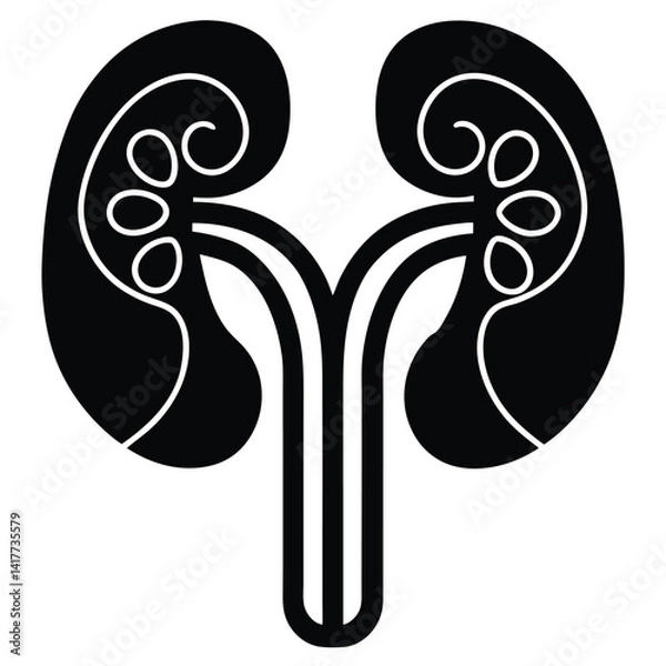 Obraz inner part of human body silhouette design on white background 