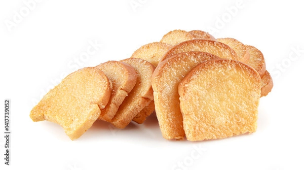 Fototapeta crispy butter and sugar toast isolated on white background with clipping path.