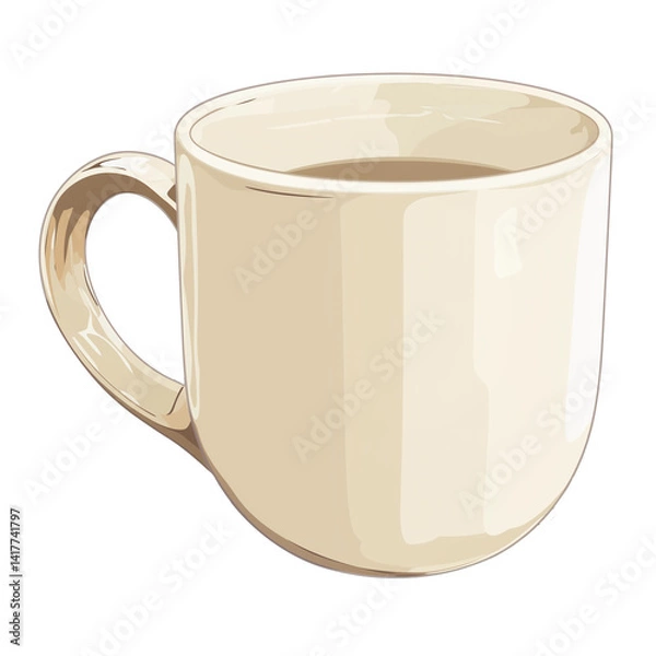Obraz A white cup with a handle