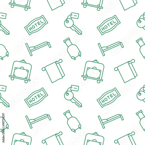 Obraz Hotel seamless pattern background vector
