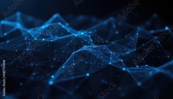 Obraz Abstract Background Technology Molecules and Polygonal Shapes in a Digital Environment