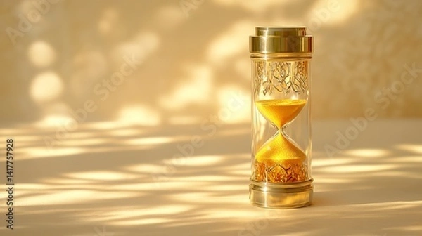 Obraz Golden sands of time gently slipping, a moment captured in warm, sun-drenched light.