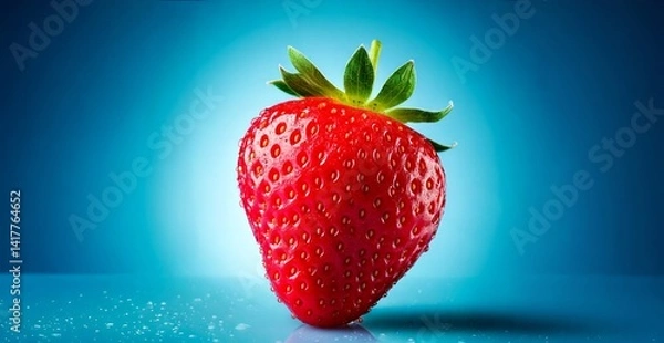Obraz strawberries on a blue gradient background
