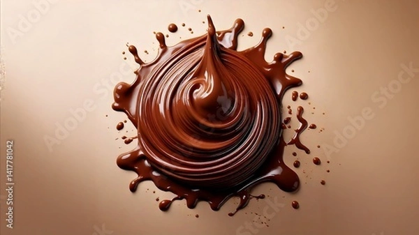 Obraz melted chocolate dripping on a light surface
