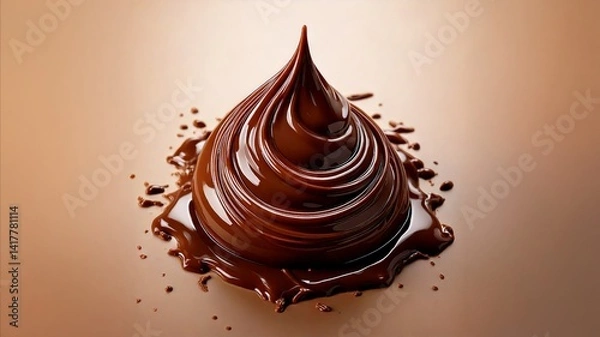 Obraz melted chocolate dripping on a light surface
