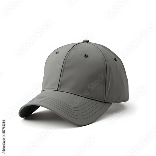 Fototapeta Front-Facing Cap Mockup on Solid White Background – Clean Headwear Branding Template