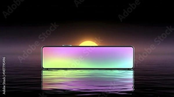 Obraz Sleek rectangular digital display showcasing vibrant colors - hd professional resolution display