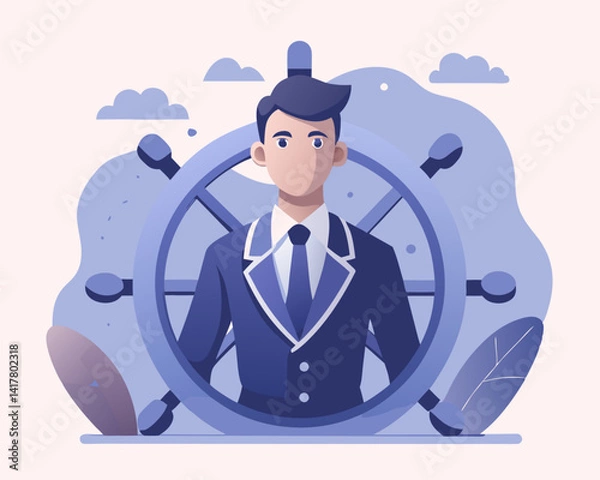 Fototapeta Self-control and leadership for business decisions, motivation and mindset concept
