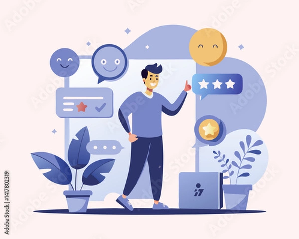 Fototapeta Customer satisfaction survey, service quality feedback concept
