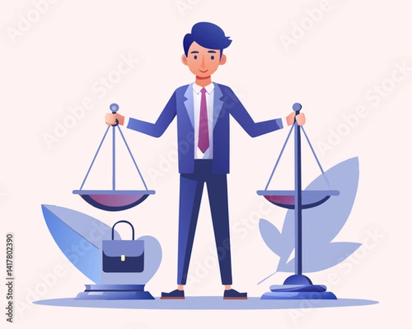 Fototapeta Comparison of Advantages and Disadvantages for Ethical Decision-Making and Fair Judgment