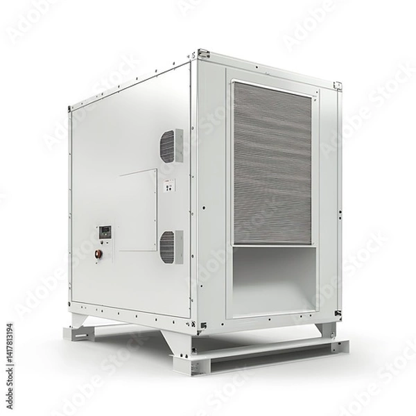 Fototapeta Modular HVAC unit with white, and isolated.
